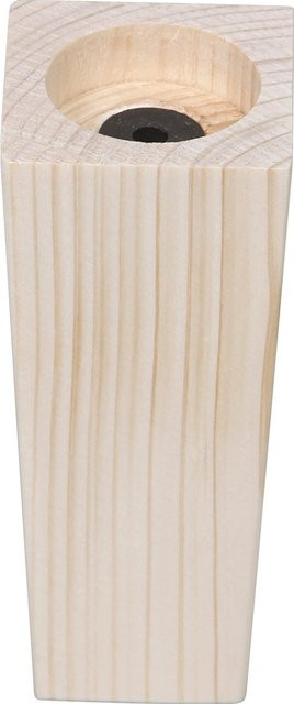 Dieda Möbelfuß Quadratisch aus Fichte in Braun oder Weiß, Höhe: 130 mm, Breite: 55 mm, Tiefe: 40 mm - Bild 1