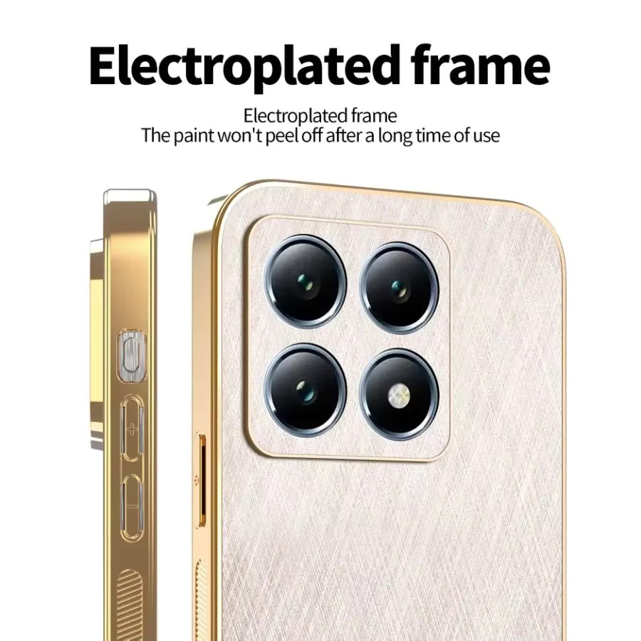 Goldene Lederhülle für Xiaomi Poco X7 X6 F6 M6 Pro C75 C61 5G mit Stoßschutz und Vollschutz-Abdeckung - Bild 4