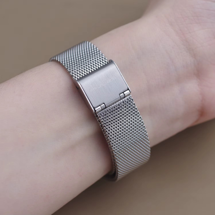MIJOBS Uhrenarmband Edelstahl, Milanaise, Silber, Unisex - Bild 4
