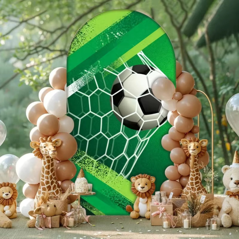 VIKAMA Fußball Fotografie-Hintergrund mit Bogen-Design für Partydekoration, Mehrfarbig, B/H: 120 x 50 cm - Bild 2