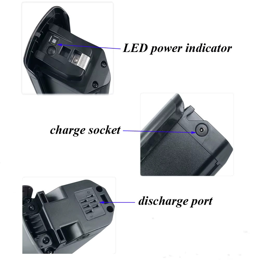 Bodywel Lithium-Ionen-Akku für zusammenklappbare E-Bikes, 36 V / 48 V, 15,6 Ah, Schwarz - Bild 3