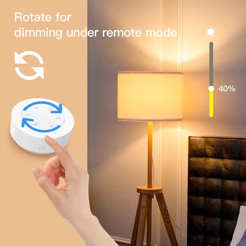 HIMOJO ZigBee Smart-Drehknopfschalter in Weiß: DIY Funk-Szenen-Taste und drehbarer Dimmer für Tuya-Geräte zur Hausautomatisierung und Fernsteuerung - Bild 4