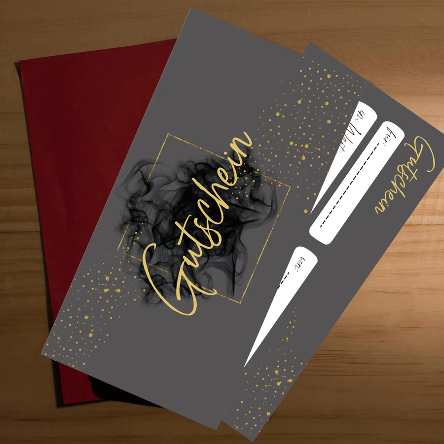 30 Stück leere Gutscheinkarten aus Papier in Grau zum Ausfüllen für Unternehmen und Gastronomie - Bild 4