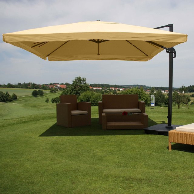 MCW Ampelschirm A96 Gastronomie mit Ständer, Farbe: Beige, Material: Polyester und Alu, B/T/H: 300 x 300 x 100 cm - Bild 1