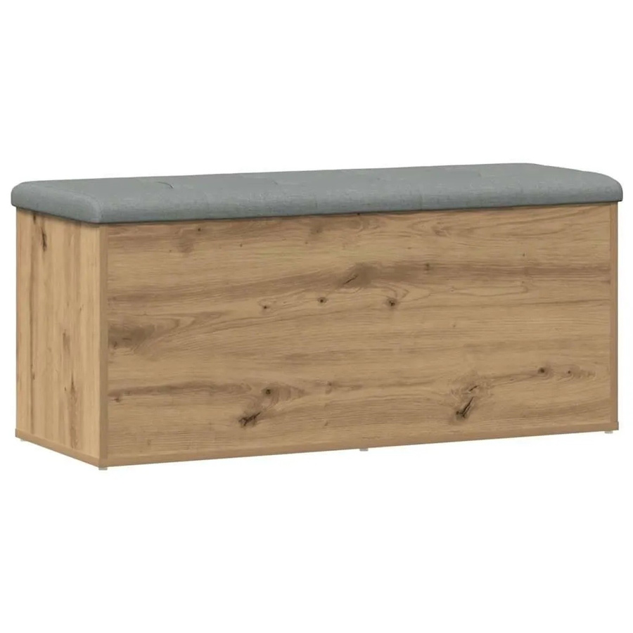 vidaXL Aufbewahrungsbank Artisan-Eiche in Grau aus Holzwerkstoff B/T/H: 110 x 42 x 45 cm - Bild 2