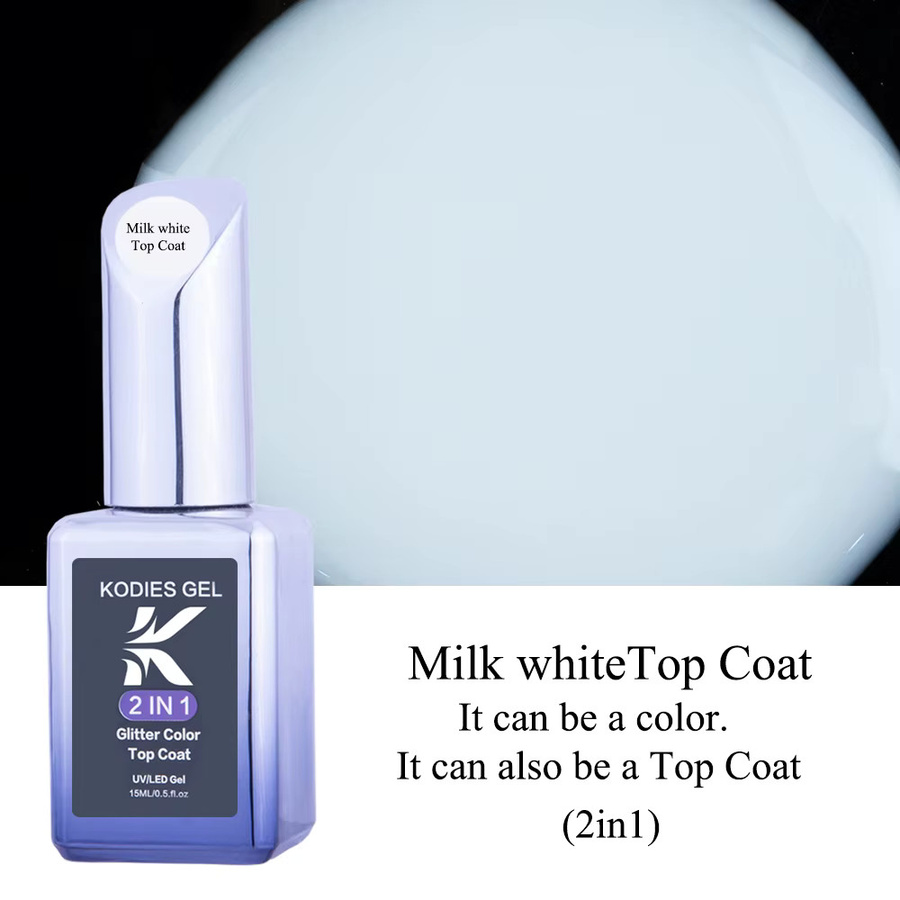 KODIES GEL Milky White Top Coat, Nagellack, Glänzend - Bild 2