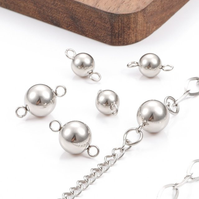 Verbindungsperlen Edelstahl, 8mm 10mm, rund, Unisex - Bild 1