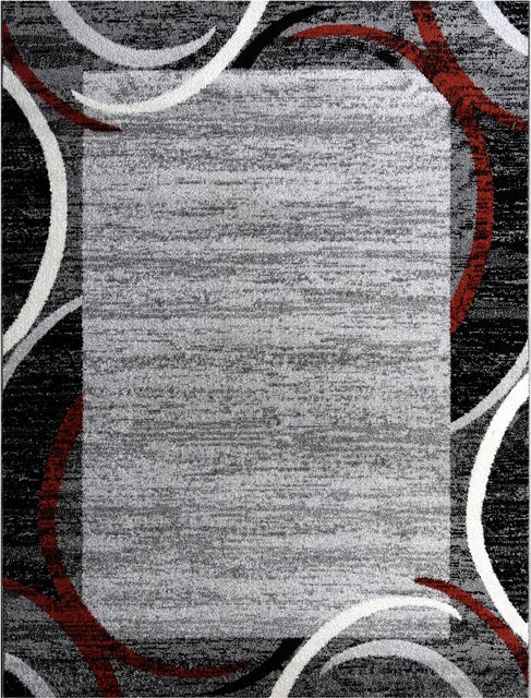 Moderner Teppich Sinay in Rot mit Kreismuster, pflegeleicht und fußbodenheizungsgeeignet, B/T: 80 x 300 cm - Bild 1