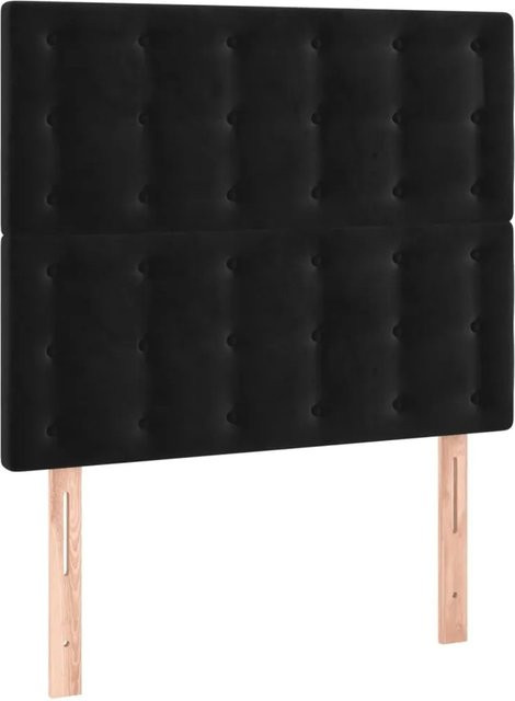 vidaXL LED Kopfteil in Schwarz aus Samt mit USB-Ladeport, Breite: 90 cm, Tiefe: 5 cm, Höhe: 118-128 cm - Bild 1
