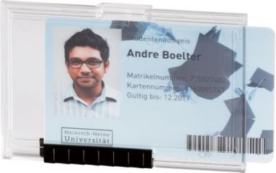 Durable Kartenhalter Pushbox Mono transparent für 1 Karte, 10 Stück - Bild 1