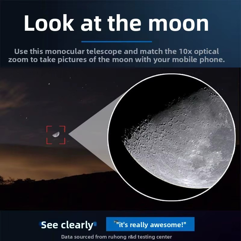 Teleskop HD Hochleistungs-Fernglas mit Nachtsichtfunktion für Outdoor und Konzerte, Schwarz, inklusive Smartphone-Halterung - Bild 2