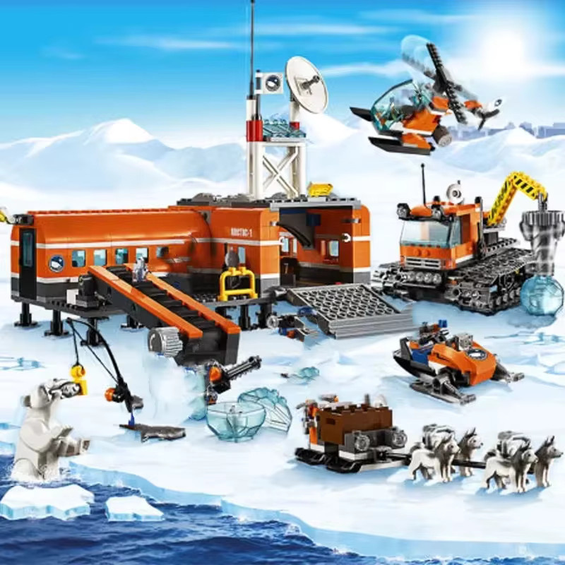 GSF Polar Adventure Arctic Base Camp Eisbär MOC Spielzeug Set mit bunten Bausteinen für Kinder - Bild 3