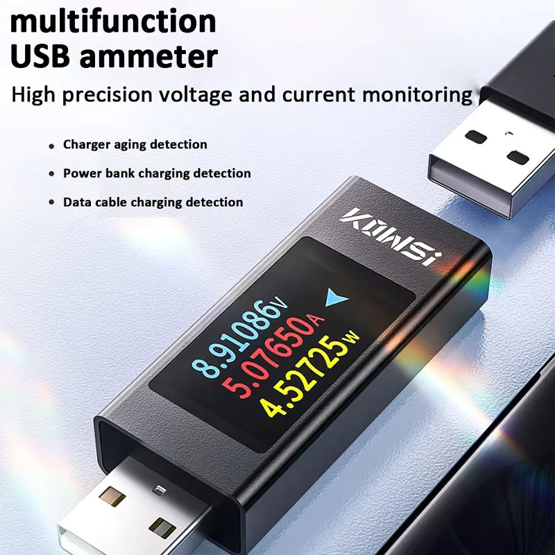 KWS-MX23 Digital USB Tester mit 1,06 Zoll HD Display, DC Spannung Amperemeter und Voltmeter für USB-A und USB-C, Schwarz, 4-30 V - Bild 5