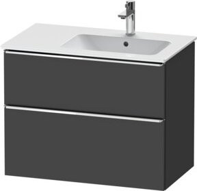 Duravit Waschtischunterschrank D-Neo in Grau Matt mit 1 Schrankfach und Becken rechts, B/T: 81 x 46,2 cm - Bild 1