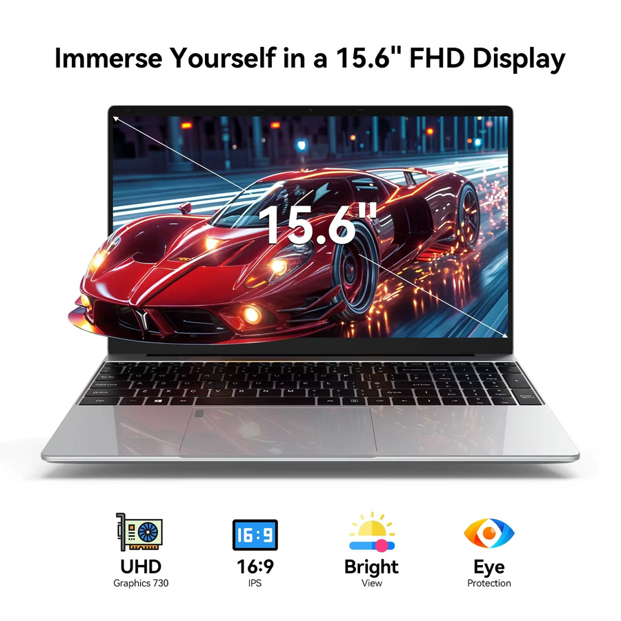 Gaming-Laptop Intel Core i9 mit 15,6 Zoll Display, 32GB RAM, 2TB SSD, Windows 11 Pro, Silber - Bild 2