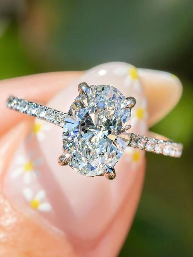 DWJ Moissanit-Diamantring, 925 Silber, Damen - Bild 2