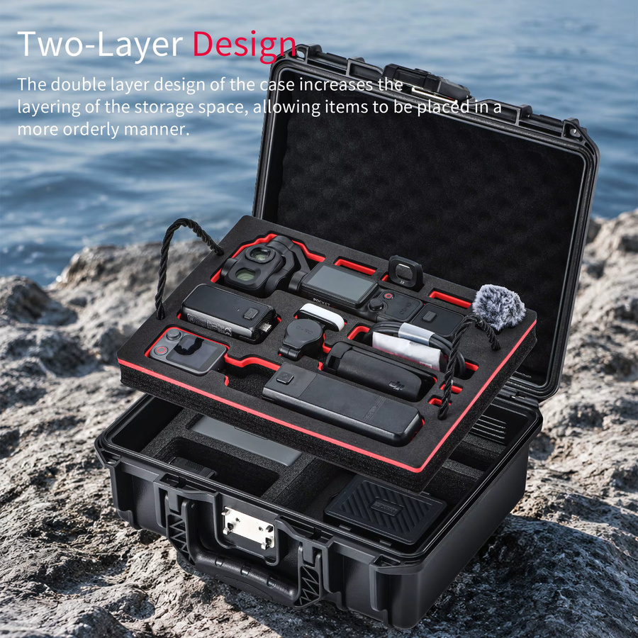STARTRC Wasserdichter Hartschalenkoffer mit TSA-Schloss für DJI OSMO Pocket 4 und Pocket 4 Pro Zubehör, Schwarz - Bild 4