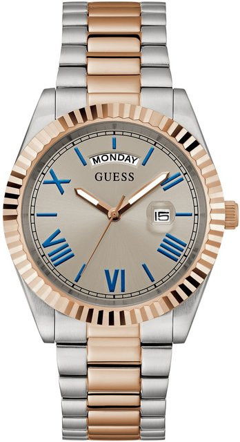 Guess Herrenuhr Connoisseur, Quarz, Edelstahl, Silber, 42 mm, 5 ATM - Bild 1
