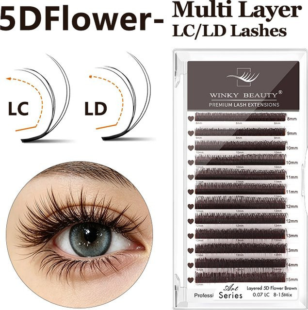 Winky Beauty Flora Lashes Fächerwimpern, schwarz/braun, natürlich - Bild 1