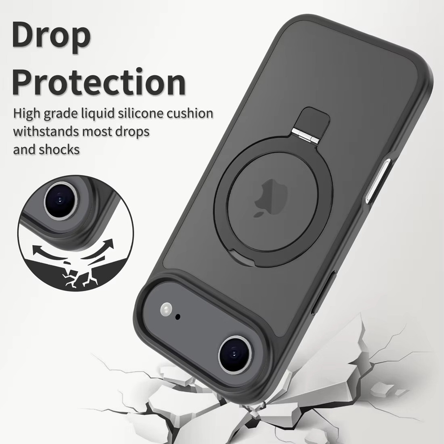 kumonkey Handyhülle für iPhone 17 Air mit integriertem Ständer, MagSafe kompatibel, stoßfest und schlank, transparent blau - Bild 2