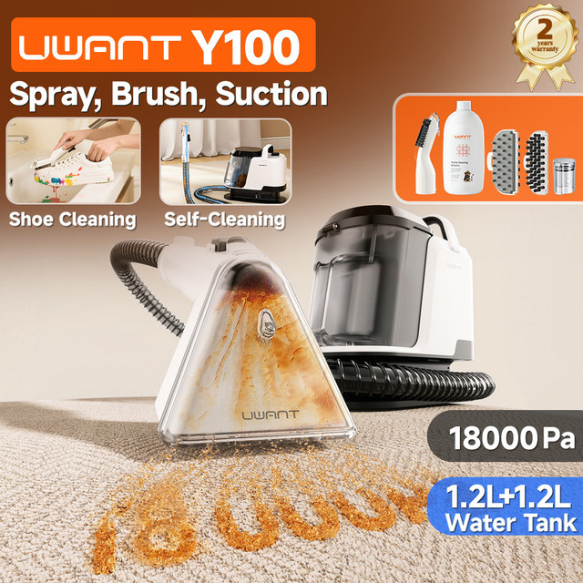 Uwant Y100 Teppichreiniger mit Sprühbürste und Selbstreinigungsfunktion in Weiß - Bild 1