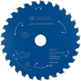Bosch Expert for Stainless Steel Kreissägeblatt für Akkusägen, 30 Zähne, Durchmesser: 140 mm, Breite: 1,5 mm, Bohrung: 20 mm - Bild 1