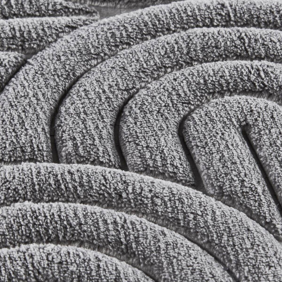 POCOline Badematte Bogen in Anthrazit und Grau, rechteckig, schnelltrocknend und nach OEKO-TEX Standard 100 zertifiziert, B/T: 80 x 50 cm - Bild 2