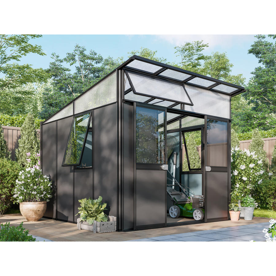 Vitavia Gerätehaus Kosmos mit Pultdach in Schwarz/Anthrazit, 7,8 m² - Bild 3
