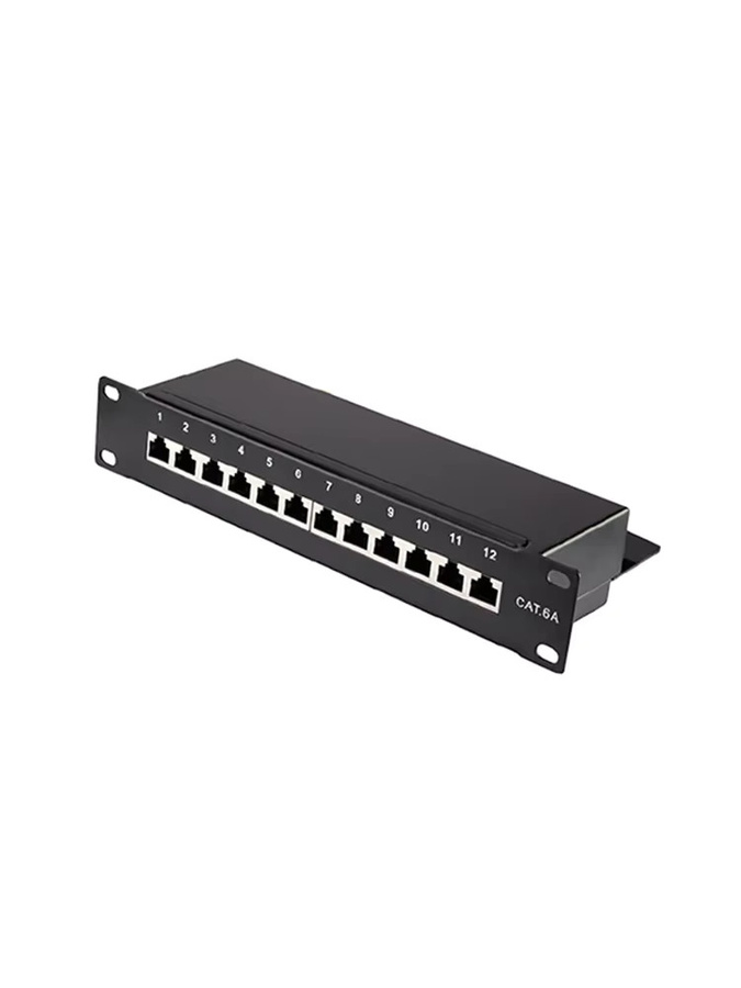 ZOERAX CAT6a Patchpanel Schwarz, 12/24-Port, 10 Gbit/s, abgeschirmtes Metall-Netzwerkpanel für Ethernet/LAN, 1 HE Rack- und Wandmontage, kompatibel mit CAT5e/6/6a/7 Kabeln - Bild 6