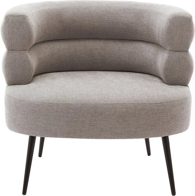 Vente-unique Sessel Camedo mit gerader Rückenlehne und Armlehnen in Grau aus Stoff, Breite: 80 cm - Bild 1