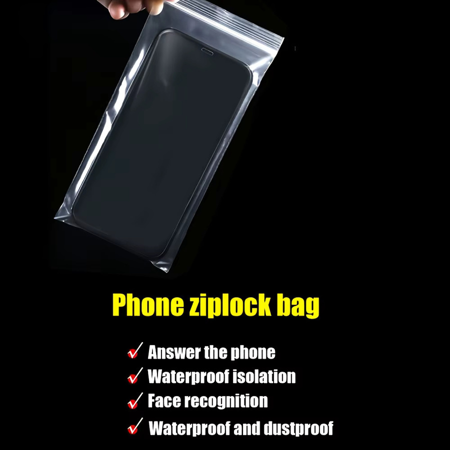 50 Stück transparente wasserdichte Handytaschen aus Kunststoff, selbstdichtende Einweg-Schutzhüllen mit Touchscreen-Funktion - Bild 2