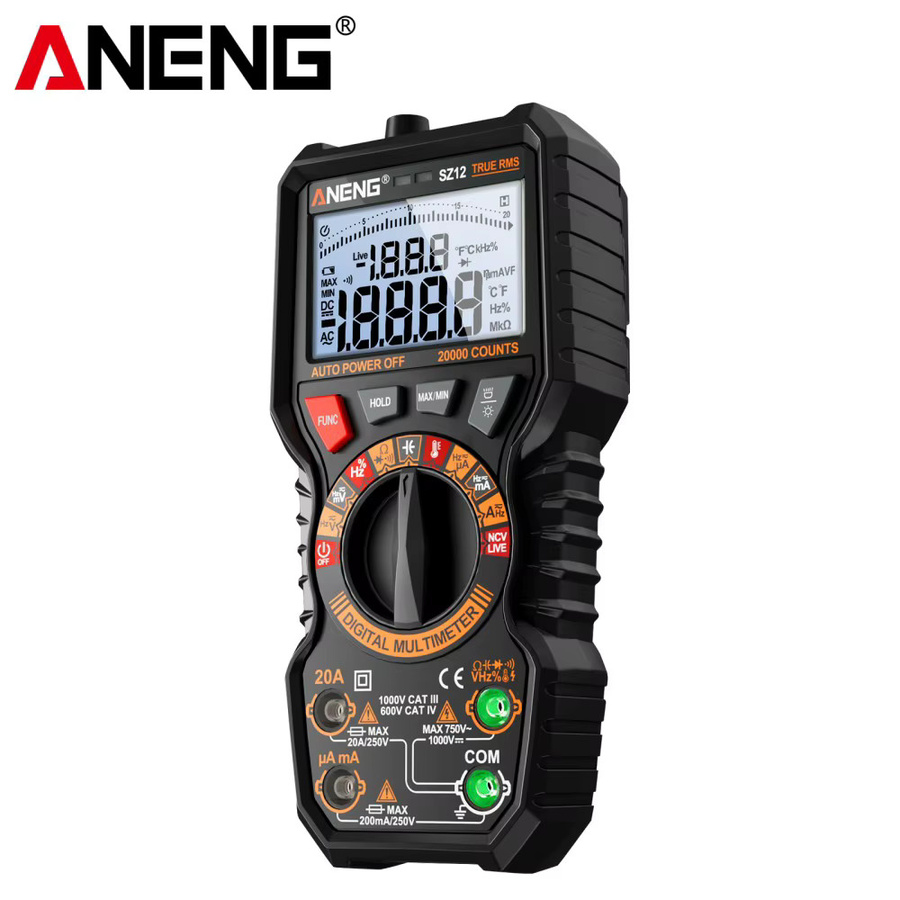 ANENG SZ12 Digitales Multimeter True RMS mit 20.000 Zählungen, professionelles AC/DC Voltmeter und Amperemeter in Schwarz - Bild 5
