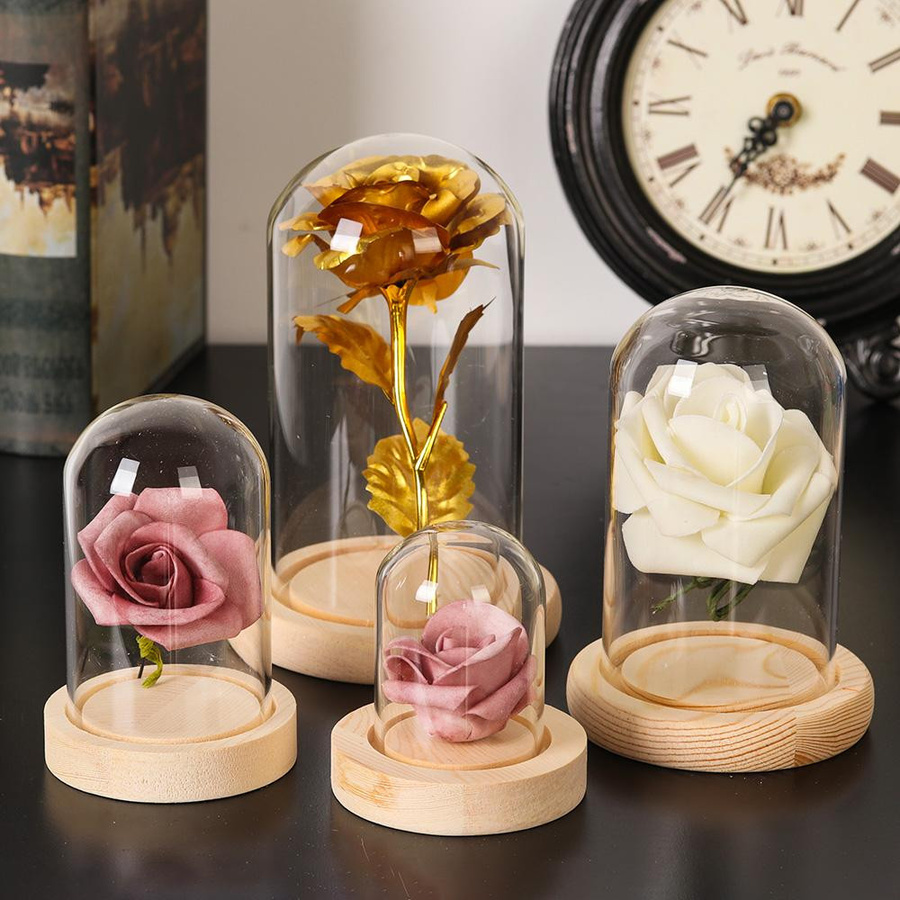 Yiran Furniture Dreistufiger Etagenständer aus Glas und Holz in Transparent für Obst, Snacks und Kuchen - Bild 4