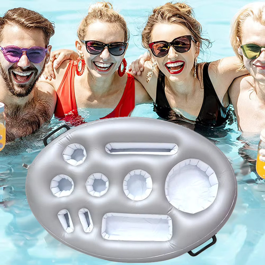 JOCESTYLE Aufblasbarer Getränkehalter aus PVC in Silber für Pool und Strand - Bild 5