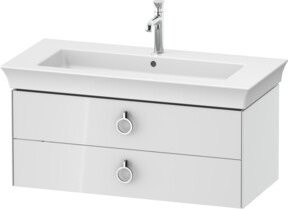 Duravit Waschtischunterschrank ohne Aufsatz White Tulip in Weiß Hochglanz, B/T/H: 98,4 x 45,8 x 41 cm, mit 2 Schubladen - Bild 1