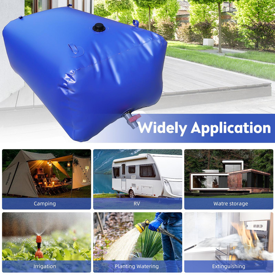 Aimo Wasserspeicherblase in Blau, faltbarer tragbarer Wassertank aus PVC mit 400 l Kapazität für Camping und Garten - Bild 5