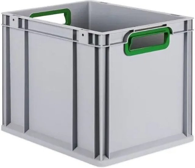 PROREGAL Eurobox Nextgen Color Transportbox mit Griffen, Grün, H x B x T: 40 x 32 x 30 cm, 30 Liter, Offen mit glattem Boden - Bild 1