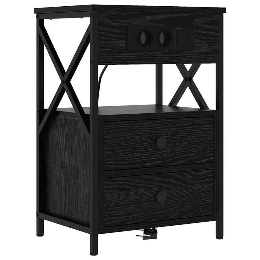 VIDAXL Nachttisch aus schwarzer Eiche, B/T/H: 40 x 31 x 60 cm - Bild 2
