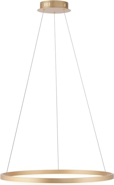 Just Light Pendelleuchte Ritus in Messing Matt mit Ringform und dimmbarer Funktion, Durchmesser: 60 cm - Bild 1