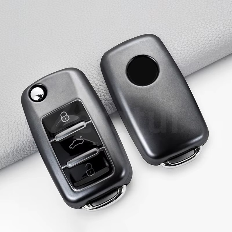 TPU Schlüsselhülle für VW Volkswagen Golf 5 6 Polo Tiguan Passat Skoda Octavia mit 2/3 Tasten Abdeckung - Bild 2