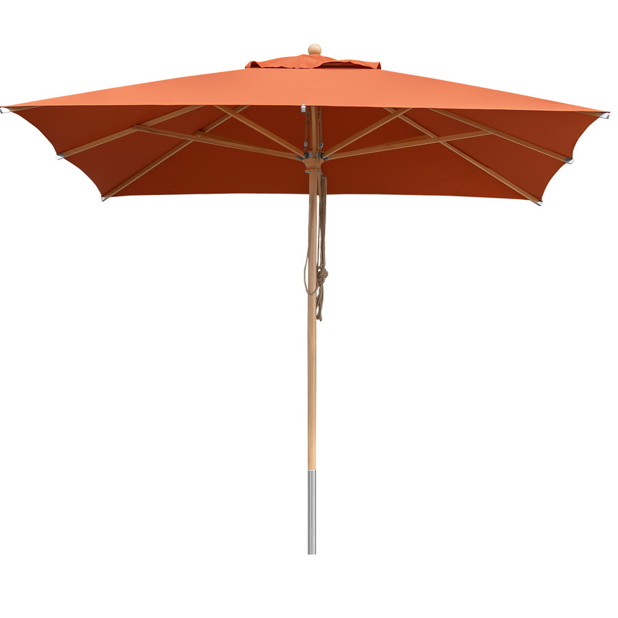 Anndora Sonnenschirm eckig in Terracotta Rot mit UV-Schutz und einteiligem Stamm, B/T: 300 x 300 cm - Bild 1