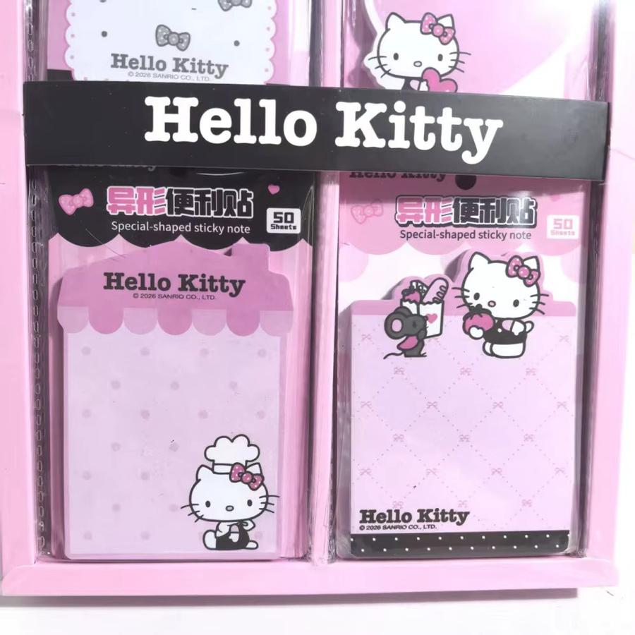 Sanrio Hello Kitty Haftnotizen in Blau und Pink, Kawaii Cartoon selbstklebende Notizblöcke für Schule und Büro - Bild 2
