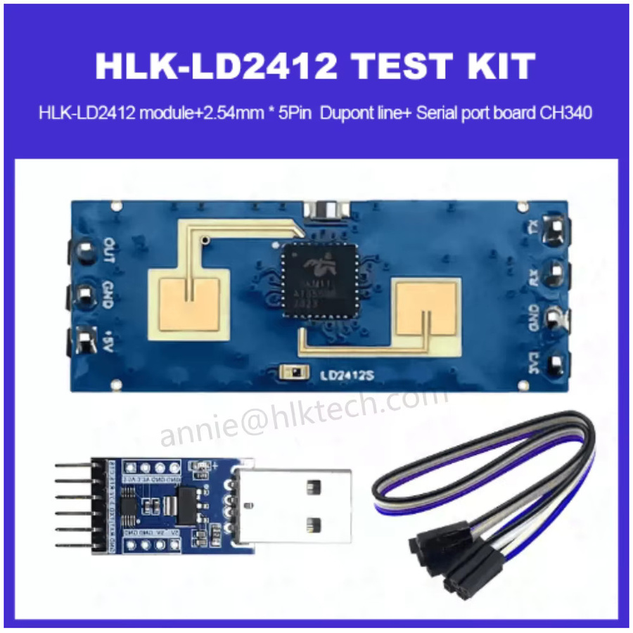 Hilink HLK-LD2412 24 GHz Human Presence Sensing Module Millimeterwellenradar mit Weitwinkelerkennung für dein Smart Home in Blau - Bild 2