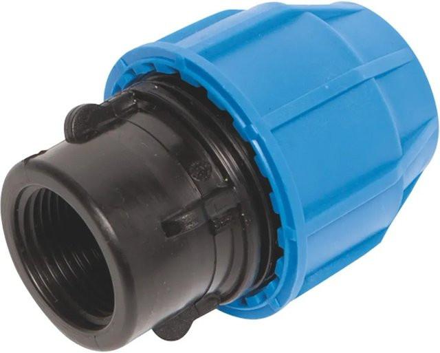 LUX-TOOLS Anschlussverschraubung für PE-Rohre in Blau, Durchmesser: 32 mm, Gewinde: 1 Zoll - Bild 1