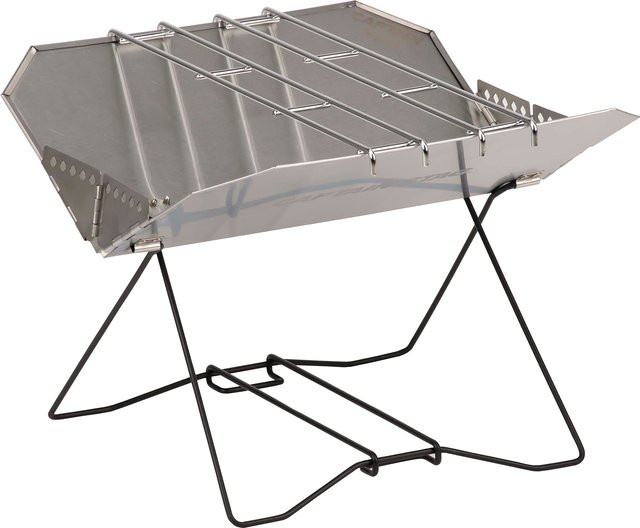 Captain Stag Silver BBQ Shell Fire 400W Edelstahl Grill und Feuerstelle mit zwei Stativen und Aufbewahrungstasche - Bild 1