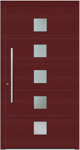 KNOCK Aluminium-Haustür Terra Nova mit Glaseinsatz, purpur-rot, B/H: 110 x 210 cm - Bild 1