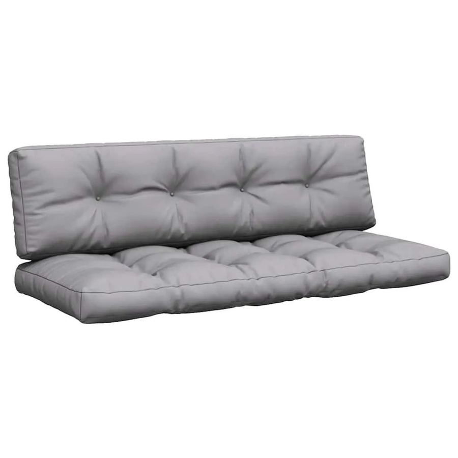 vidaXL Palettenkissen 2-teiliges Set Grau aus Polyester, wasserabweisend und UV-beständig, B/T/H: 60 x 60 x 12 cm - Bild 2