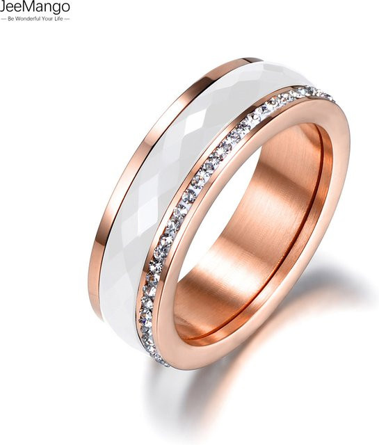 JeeMango Ringe Edelstahl, Gold, Kristall, Damen - Bild 1