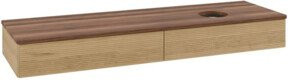 V&B Waschtischunterschrank Antao mit Frontstruktur und Beleuchtung in Walnut und Honey Oak, B/T: 160 x 50 cm - Bild 1