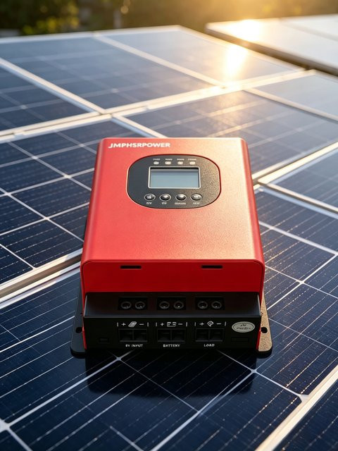 HXCONTROLLER MPPT Solarladeregler für Solarpanel-Batteriesysteme in Rot, unterstützt LiFePO4, Lithium, GEL und Blei-Säure - Bild 1